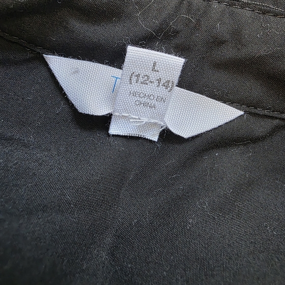 Time And Tru Long Sleeve Collar Size Large Button‎ Down Black Blouse - Picture 3 of 5
